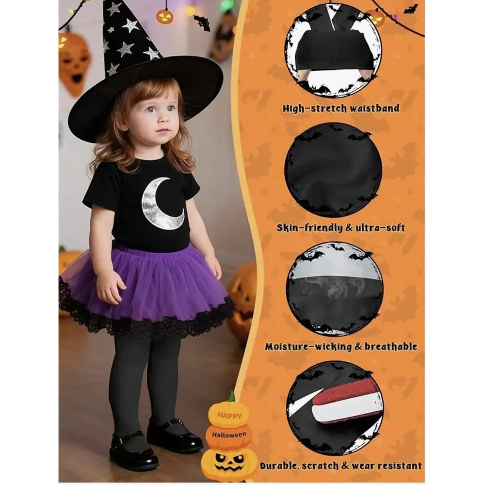 Zando Ultra Soft Girls Ballet Tights Black Size 4-6Y